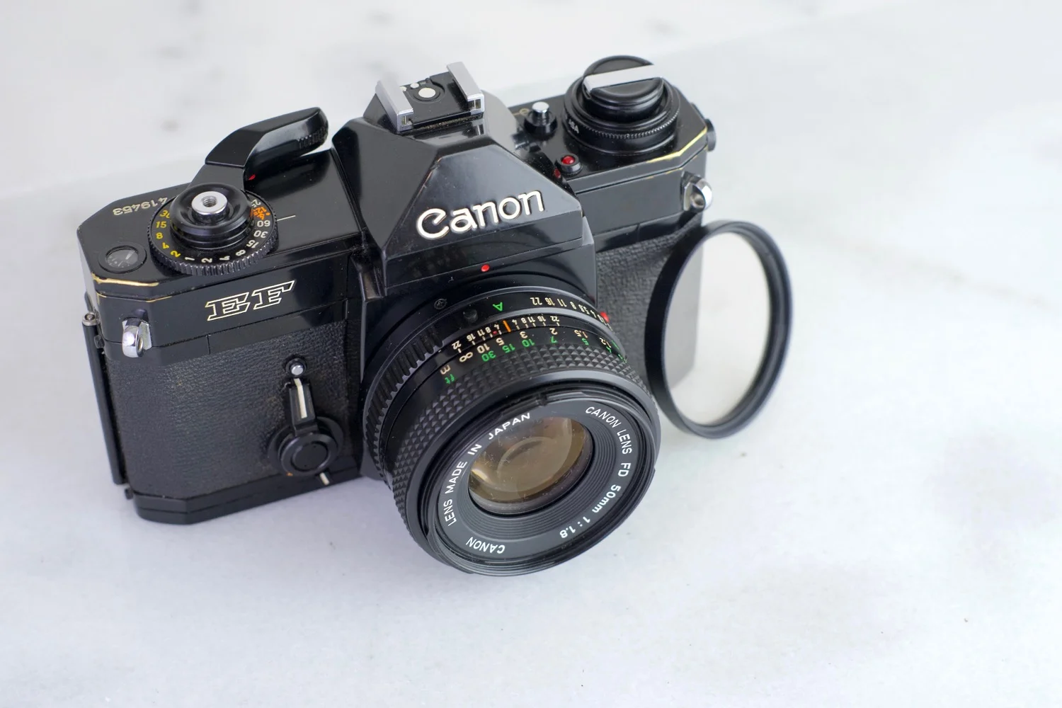 Canon EF 35mm Film Camera with Canon FD 50mm F/1.8 Fast Prime Lens